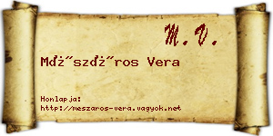 Mészáros Vera névjegykártya