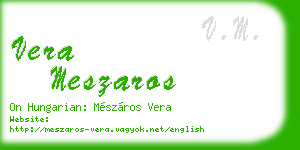 vera meszaros business card